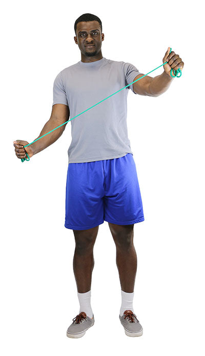 CanDo Low Powder Exercise Tubing Pep Pack - Moderate with Green, Blue, and Black tubing — for Resistance Training and Rehabilitation