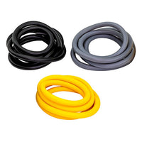 CanDo Low Powder Exercise Tubing Pep Pack - Challenging with Black, Silver, and Gold tubing — for Resistance Training and Rehabilitation