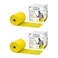 CanDo Low Powder Exercise Band - Twin-Pak - 100 yard (2 x 50 yard rolls) - Yellow - x-light — for Resistance Training and Rehabilitation