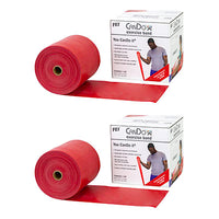 CanDo Low Powder Exercise Band - Twin-Pak - 100 yard (2 x 50 yard rolls) - Yellow - x-light — for Resistance Training and Rehabilitation