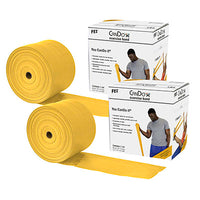 CanDo Low Powder Exercise Band - Twin-Pak - 100 yard (2 x 50 yard rolls) - Yellow - x-light — for Resistance Training and Rehabilitation