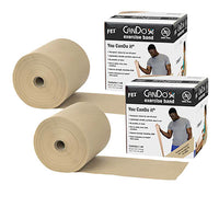 CanDo Latex Free Exercise Band - 100 yard (2 x 50 yard rolls) - Tan - xx-light — for Resistance Training and Rehabilitation