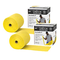 CanDo Latex Free Exercise Band - 100 yard (2 x 50 yard rolls) - Yellow - x-light — for Resistance Training and Rehabilitation