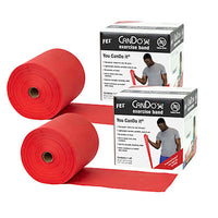 CanDo Latex Free Exercise Band - 100 yard (2 x 50 yard rolls) - Yellow - x-light — for Resistance Training and Rehabilitation