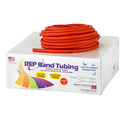 REP Tubing Latex Free Exercise Tubing, 25', Orange (Level 2) — for Resistance Training and Rehabilitation