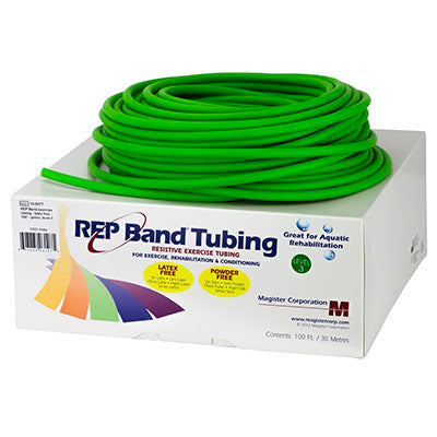 REP Tubing Latex Free Exercise Tubing, 100', Green (Level 3) — for Resistance Training and Rehabilitation