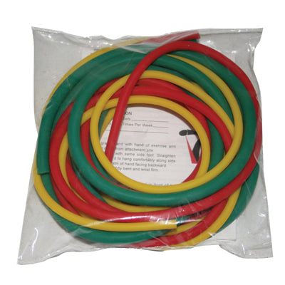 CanDo Latex-Free Exercise Tubing - PEP Pack - Easy (Yellow, Red, Green) — for Resistance Training and Rehabilitation