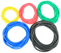 CanDo Latex Free Exercise Tubing - 25' rolls, 5-piece set (1 each: yellow, red, green, blue, black) — for Resistance Training and Rehabilitation