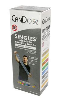 CanDo Latex Free Exercise Band - 5' length - Yellow - x-light — for Resistance Training and Rehabilitation