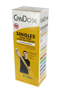 CanDo Latex Free Exercise Band - 5' length - Yellow - x-light — for Resistance Training and Rehabilitation