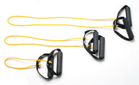 CanDo Tubing with Handles Exerciser - 3-piece full body set (18", 36", 48"), Yellow, x-light — for Resistance Tubing in Clinical and Institutional Care