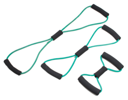 CanDo Tubing BowTie Exerciser - 3-piece set (14", 22", 30") — for Resistance Tubing in Clinical and Institutional Care