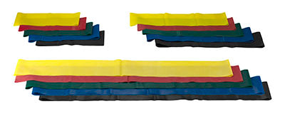 CanDo Band Exercise Loop - 3 piece set (10",15",30"), (1 per set: yellow, red, green, blue, black) — for Resistance Training and Rehabilitation