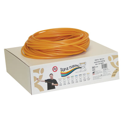 Sup-R Tubing Latex Free Exercise Tubing - 100' dispenser roll - Tan - xx-light — for Resistance Training and Rehabilitation