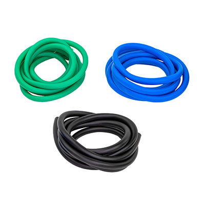 Sup-R Tubing latex-free tubing PEP pack, moderate (green, blue, black) — for Resistance Training and Rehabilitation