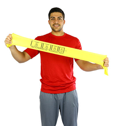CanDo AccuForce Exercise Band - box of 40, 4' lengths - Yellow - x-light — for Resistance Training and Rehabilitation