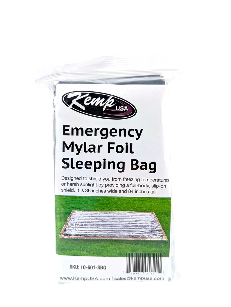 Kemp USA 10-601-SBG-SIL Mylar Foil Emergency Sleeping Bag, Silver