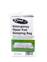 Kemp USA 10-601-SBG-SIL Mylar Foil Emergency Sleeping Bag, Silver