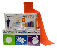 Val-u-Band Resistance Bands, Dispenser Roll, 50 Yds., 5-Piece Set, Peach, Orange, Lime, Blueberry, Plum, Latex-Free — for Resistance Training and Rehabilitation