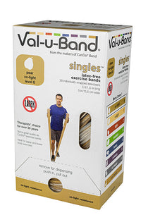 Val-u-Band Resistance Bands, Pre-Cut Strip, 5', Pear-Level 0/7, Latex-Free — for Resistance Training and Rehabilitation