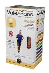 Val-u-Band Resistance Bands, Pre-Cut Strip, 5', Peach-Level 1/7, Latex-Free — for Resistance Training and Rehabilitation