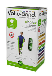 Val-u-Band Resistance Bands, Pre-Cut Strip, 5', Lime-Level 3/7, Latex-Free — for Resistance Training and Rehabilitation