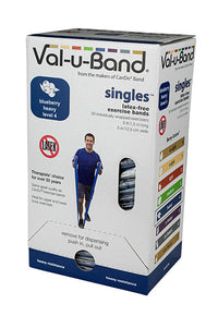 Val-u-Band Resistance Bands, Pre-Cut Strip, 5', Blueberry-Level 4/7, Latex-Free — for Resistance Training and Rehabilitation