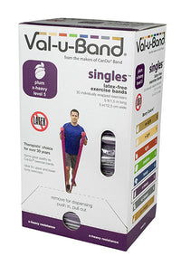 Val-u-Band Resistance Bands, Pre-Cut Strip, 5', Plum-Level 5/7, Case of 30, Latex-Free — for Resistance Training and Rehabilitation