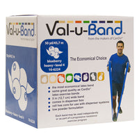 Val-u-Band Resistance Bands, Dispenser Roll, 50 Yds., Blueberry-Level 4/7, Contains Latex — for Resistance Training and Rehabilitation