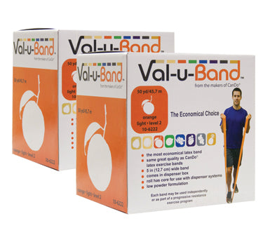 Val-u-Band Resistance Bands, Dispenser Roll, 100 Yds. (2 x 50 Yds.), Orange-Level 2/7, Contains Latex — for Resistance Training and Rehabilitation