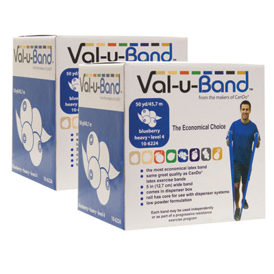 Val-u-Band Resistance Bands, Dispenser Roll, 100 Yds. (2 x 50 Yds.), Blueberry-Level 4/7, Contains Latex — for Resistance Training and Rehabilitation
