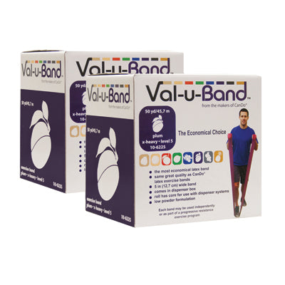Val-u-Band Resistance Bands, Dispenser Roll, 100 Yds. (2 x 50 Yds.), Plum-Level 5/7, Contains Latex — for Resistance Training and Rehabilitation