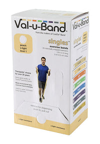Val-u-Band Resistance Bands, Pre-Cut Strip, 5', Peach-Level 1/7, Contains Latex — for Resistance Training and Rehabilitation