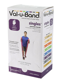 Val-u-Band Resistance Bands, Pre-Cut Strip, 5', Plum-Level 5/7, Case of 30, Contains Latex — for Resistance Training and Rehabilitation