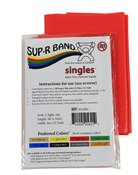 Sup-R Band Latex Free Exercise Band - 5 foot Singles, Red - light — for Resistance Training and Rehabilitation