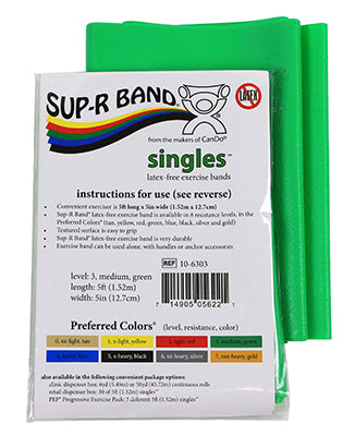 Sup-R Band Latex Free Exercise Band - 5 foot Singles, Red - light — for Resistance Training and Rehabilitation