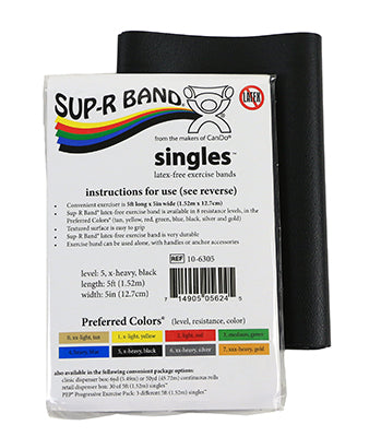 Sup-R Band Latex Free Exercise Band - 5 foot Singles, Red - light — for Resistance Training and Rehabilitation