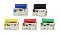 Sup-R Band Latex Free Exercise Band - 6 yard roll - 5-piece set (1 each: yellow, red, green, blue, black) — for Resistance Training and Rehabilitation