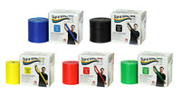 Sup-R Band Latex Free Exercise Band - 6 yard roll - 5-piece set (1 each: yellow, red, green, blue, black) — for Resistance Training and Rehabilitation