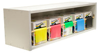 CanDo Dispens-a-Band exercise band rack, wood, 5 rolls, INCLUDING: 5 x 50 yard Sup-R Band latex free set (yellow, red, green, blue, black) — for Resistance Training and Rehabilitation