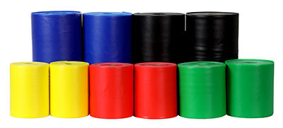Sup-R Band Latex-Free Exercise Band - Twin-Pak - 100 yard - 5 color set (2 - 50 yard boxes of each color: Yellow, Red, Green, Blue, Black) — for Resistance Training and Rehabilitation