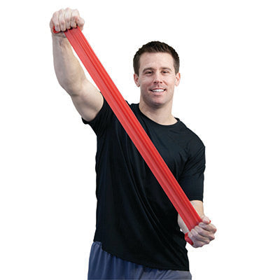 Sup-R Band latex-free, 5 foot Singles, 30 piece dispenser, 5-piece set (1 each: yellow, red, green, blue, black) — for Resistance Training and Rehabilitation