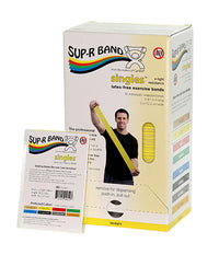 Sup-R Band latex-free, 5-foot Singles, 30 piece dispenser, yellow — for Resistance Training and Rehabilitation