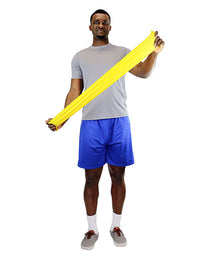 CanDo Low Powder Exercise Band - 5' length - Yellow - x-light — for Resistance Training and Rehabilitation