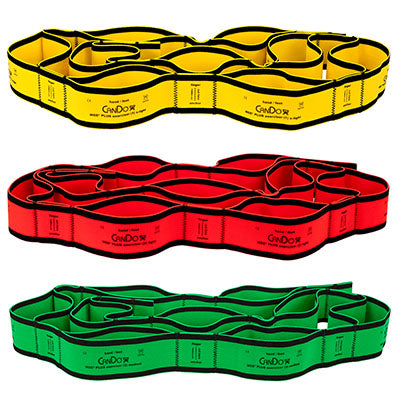 CanDo MGE Plus PEP Pack, 6 Foot Exerciser, 9 Loops, Easy (1 ea: Yellow, Red, Green) — for Resistance Training and Rehabilitation