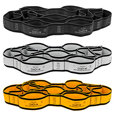 CanDo MGE Plus PEP Pack, 6 Foot Exerciser, 9 Loops, Challenging (1 ea:Black, Silver, Gold) — for Resistance Training and Rehabilitation