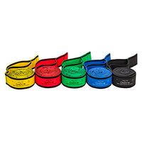 CanDo Multi-Grip Exerciser Plus, 6 Foot Exerciser, 9 Loops, Set of 5 (1 ea: Yellow - Black) — for Resistance Training and Rehabilitation
