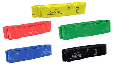 CanDo Multi-Grip Exerciser, 6 Foot, set of 5 (1 ea: yellow through black), Case of 24 — for Resistance Training and Rehabilitation