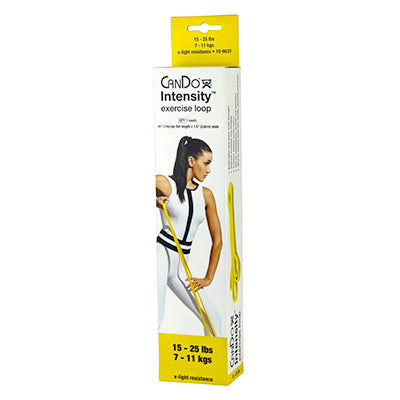 CanDo Intensity Loop, 40" Exerciser, X-Light, Yellow, 15 - 25 lb — for Electrotherapy Pain Management