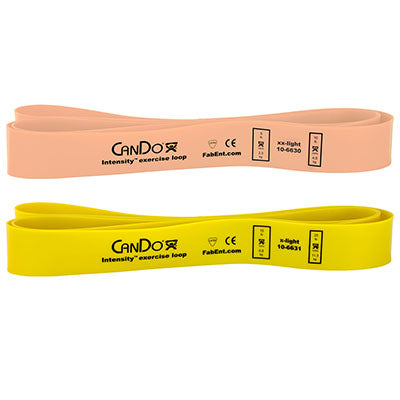 CanDo Intensity Loop, Set of 2: Tan (XX-Light), 5 - 10 lb and Yellow (X-Light), 15 - 25 lb — for Electrotherapy Pain Management